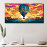 Paint by numbers hot air balloon in Van Gogh style