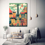 Painting by Numbers Illustration Paris Eiffel Tower