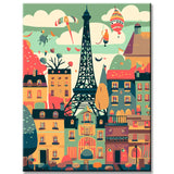 Painting by Numbers Illustration Paris Eiffel Tower