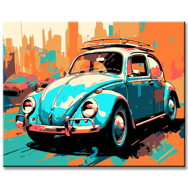Painting by Numbers Illustration VW Beetle