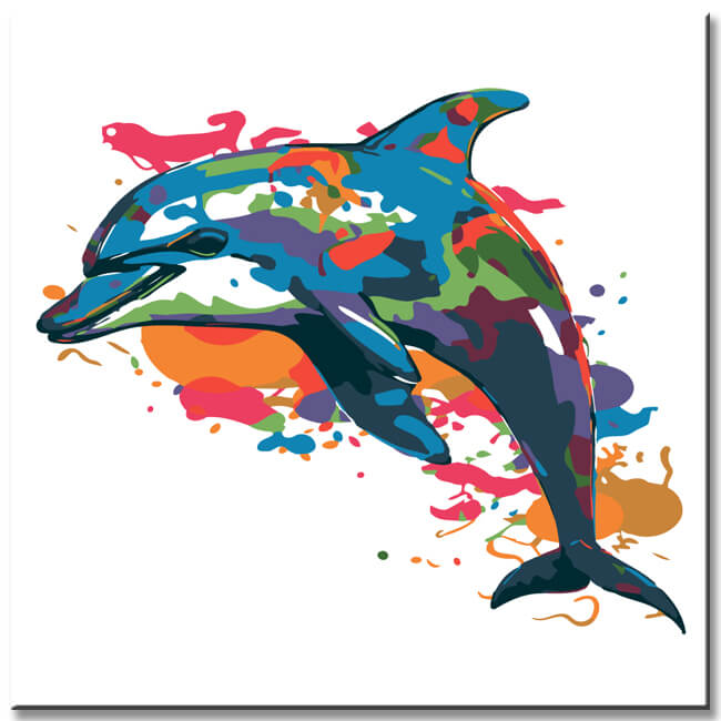 Paint by Numbers Pinball Dolphin