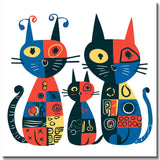 Painting by numbers 3 colorful cats