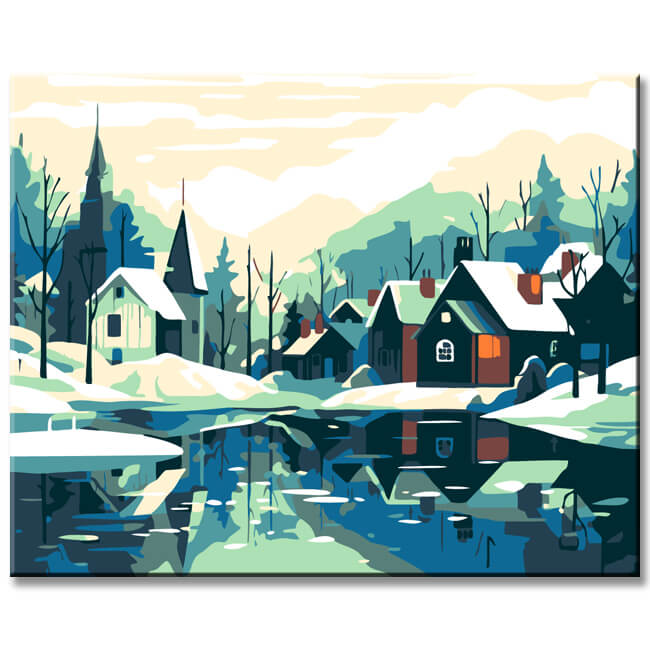 Painting by Numbers Winter in The Alps