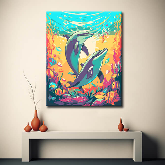 Dolphin Dance Paint by Numbers