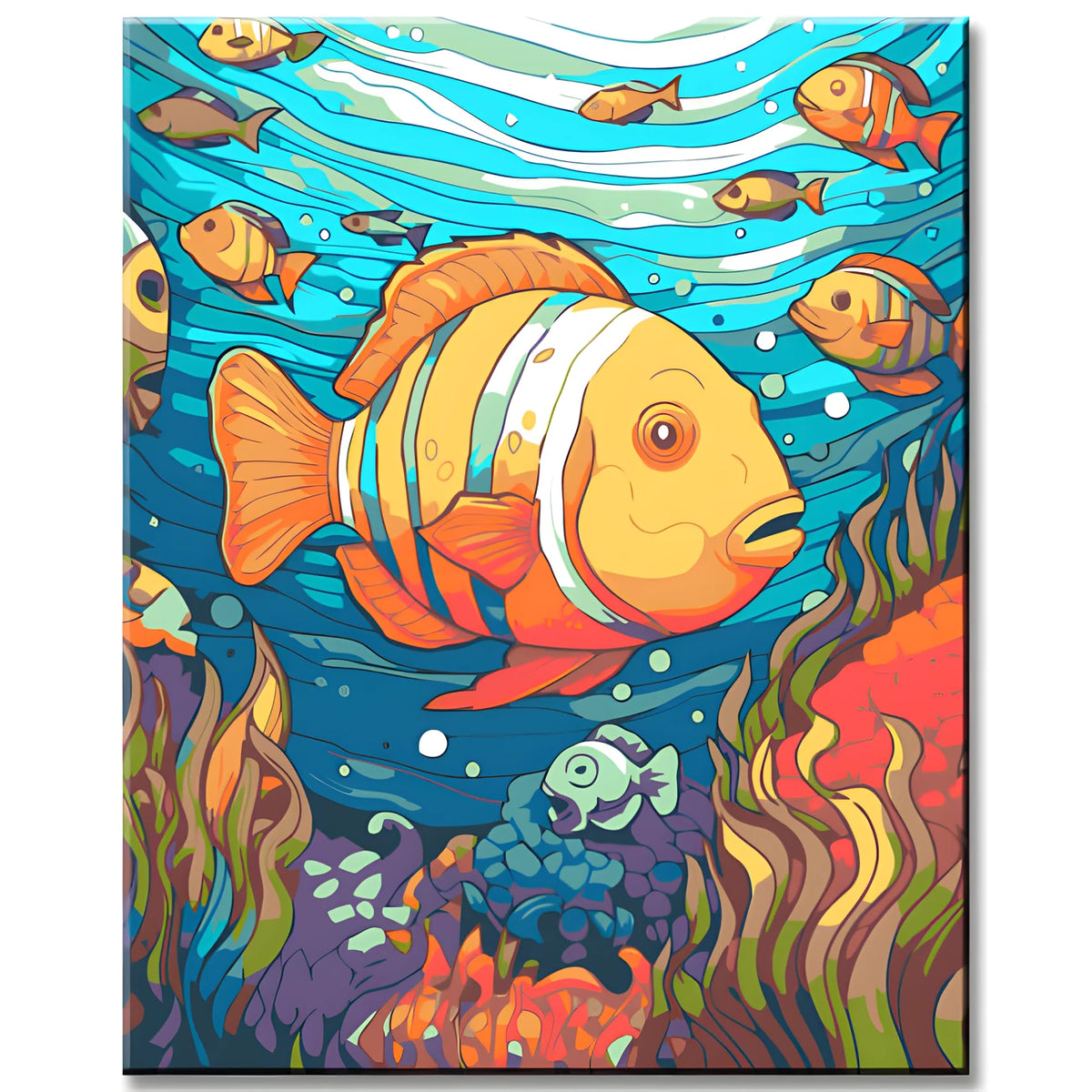 Paint by Numbers for Kids Colorful Fish in the Ocean