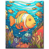 Paint by Numbers for Kids Colorful Fish in the Ocean