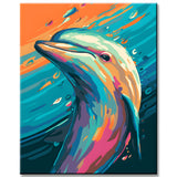 Paint by numbers for kids: Dolphin painting