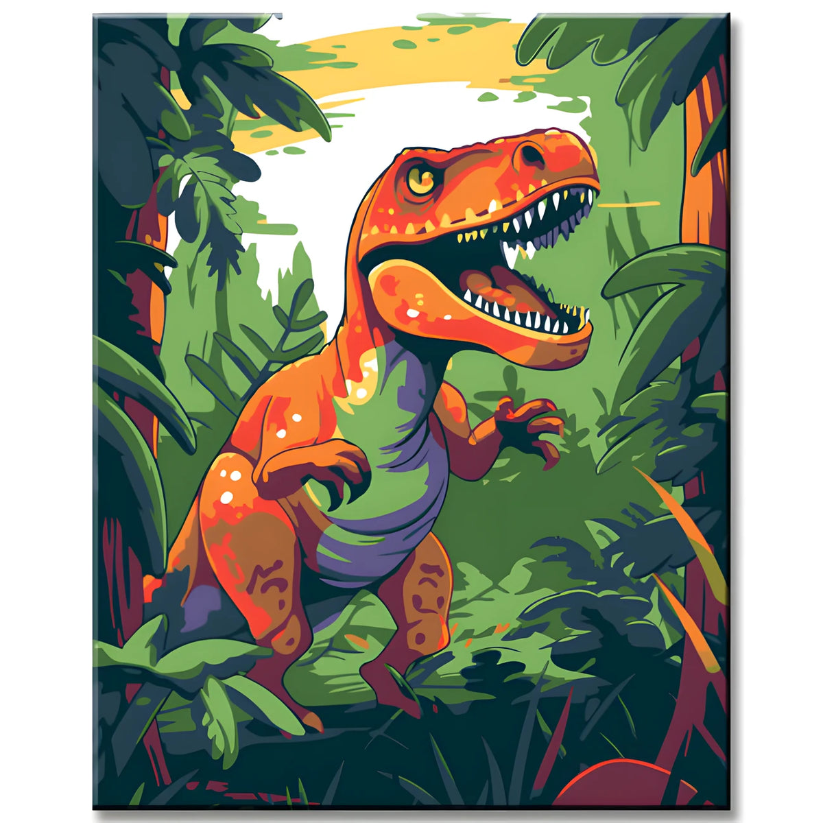 T-Rex in The Jungle Painting by Numbers