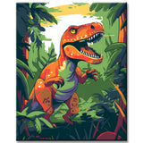 T-Rex in The Jungle Painting by Numbers