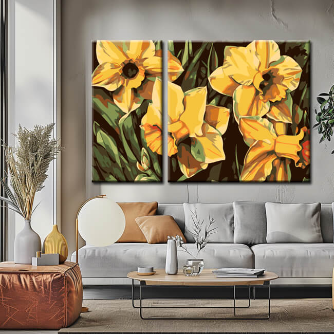 Painting by Numbers Daffodils - 2-Panel