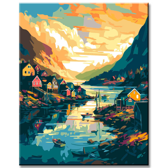 Norwegian Fjords Painting by Numbers - Shipping from DE