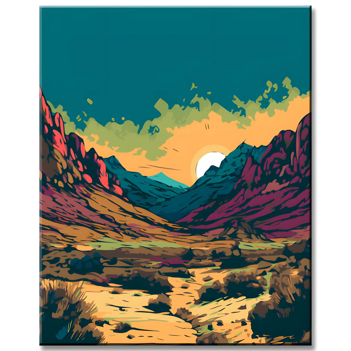 Paint by Numbers Vibrant Desert Landscape