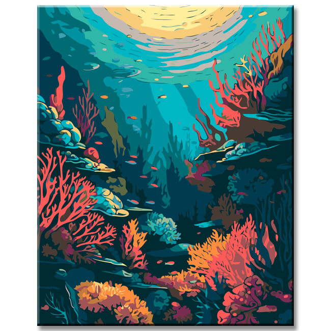 Tropical underwater world painting by numbers - shipping from DE