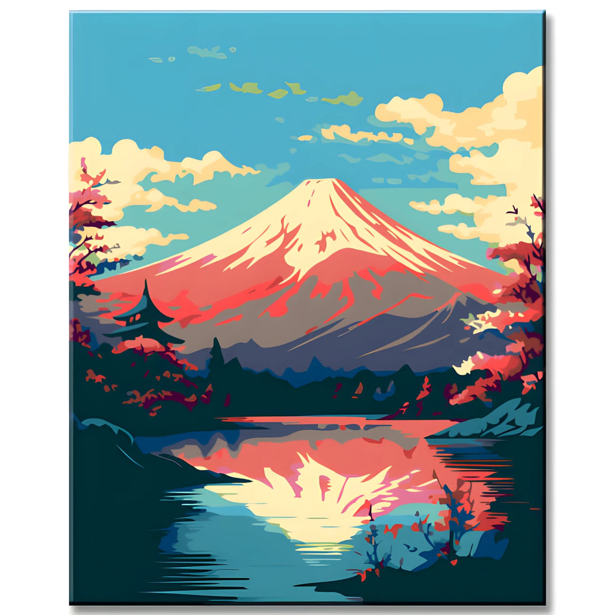 Paint by Numbers Colorful Mount Fuji Portrait Japan
