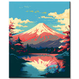 Paint by Numbers Colorful Mount Fuji Portrait Japan