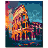 Colorful Colosseum Painting by Numbers