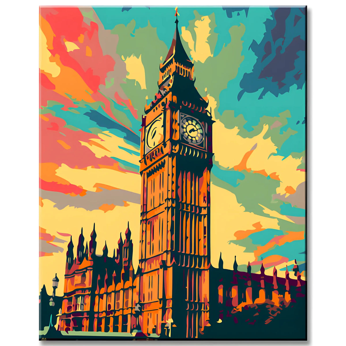 Colorful Big Ben Painting by Numbers
