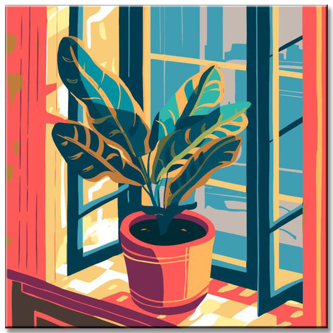 Window view - painting by numbers