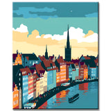Copenhagen City View Painting by Numbers