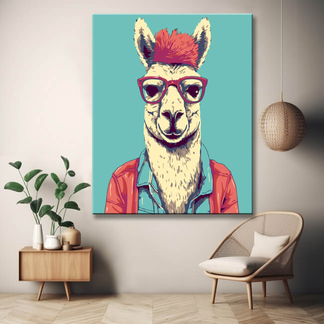 Alpaca portrait - painting by numbers