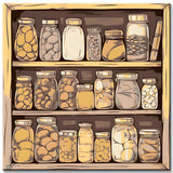 Shelf with storage jars - Paint by numbers