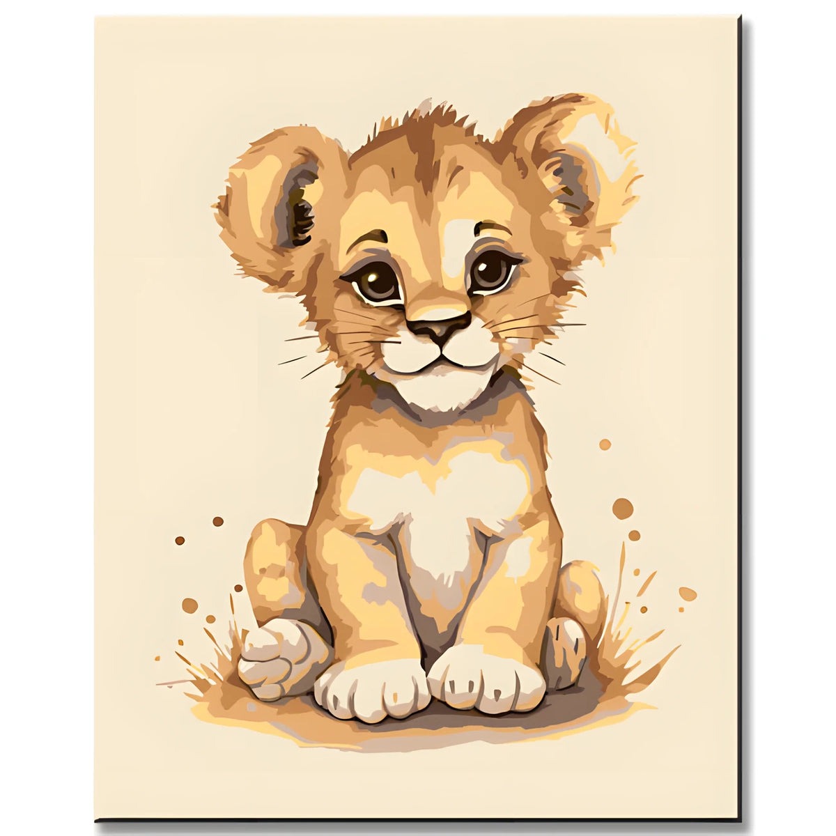 Smiling Lion Cub Painting by Numbers