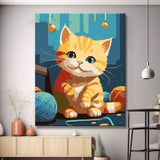 Playtime with cat - painting by numbers