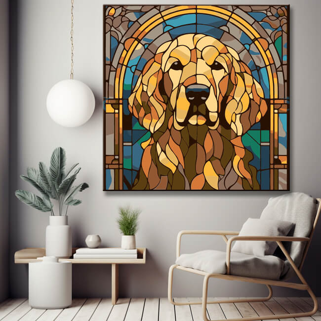 Stained Glass Window Golden Retriever - Painting by Numbers