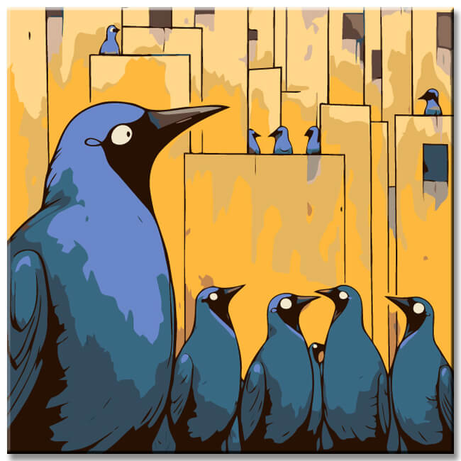 Paint by numbers raven paintings