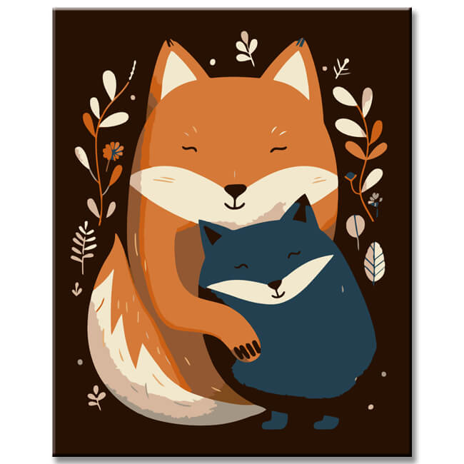 Painting by Numbers for Children Fox Family