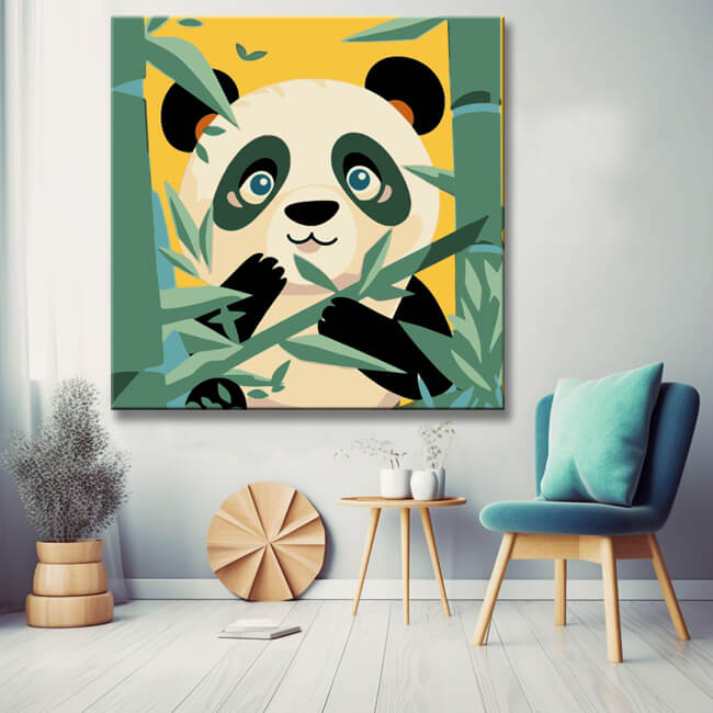 Panda in the Bamboo Forest - Paint by Numbers Artwork