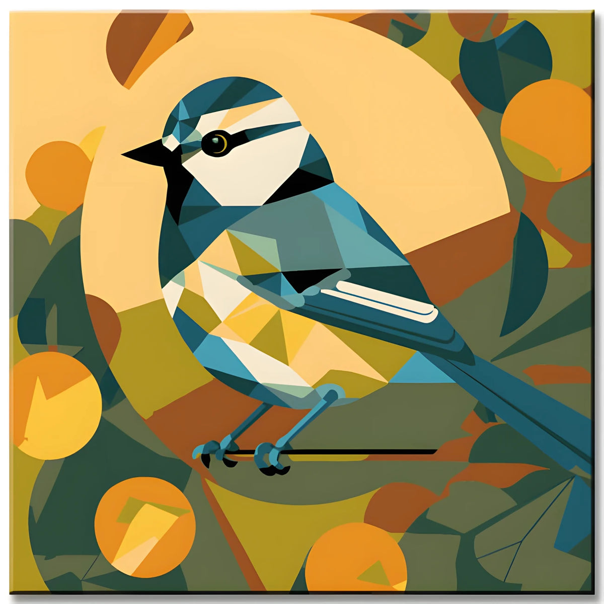 Blue Tit - Paint by Numbers Abstract Art