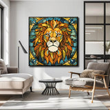 Painting by Numbers Lion Head Tiffany Glass Art