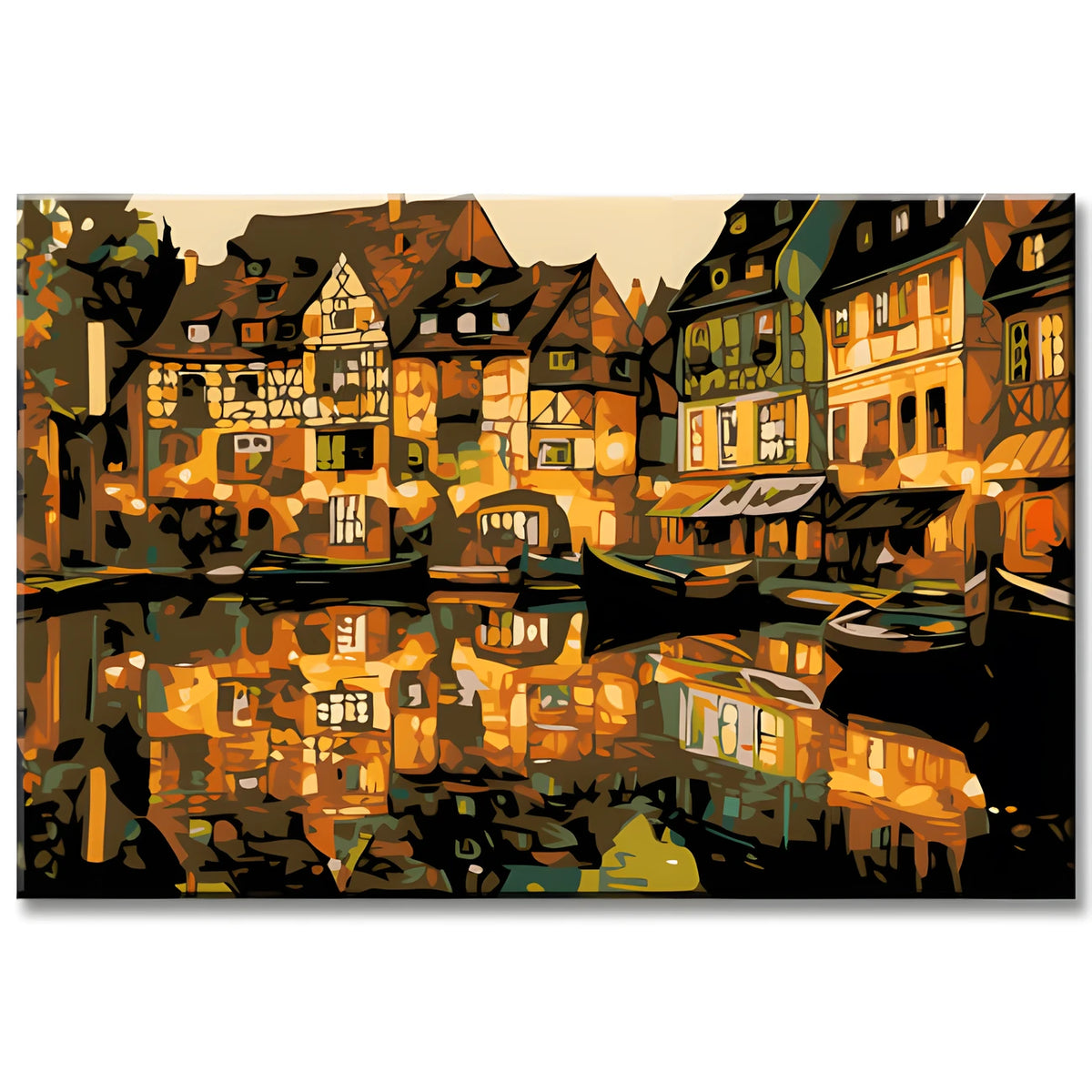 Painting by Numbers Illustration Half-Timbered Old Town