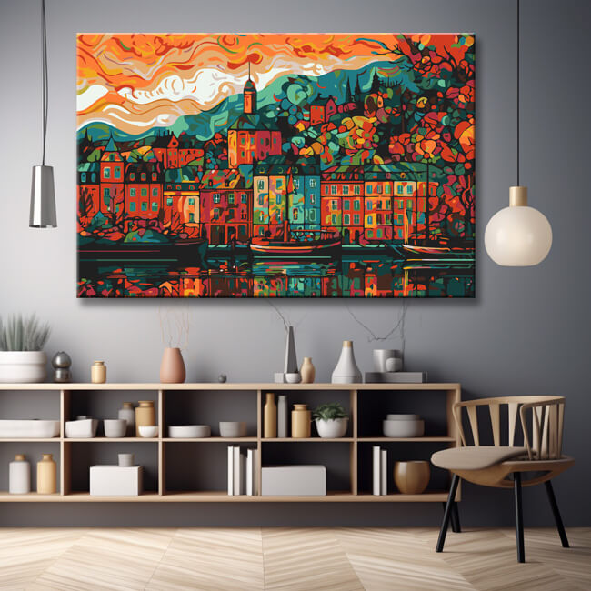 Oslo city view Norway painting by numbers