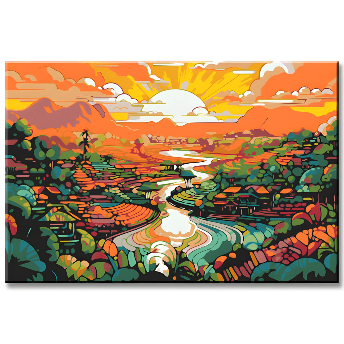 Bali Cultural Landscape Painting by Numbers