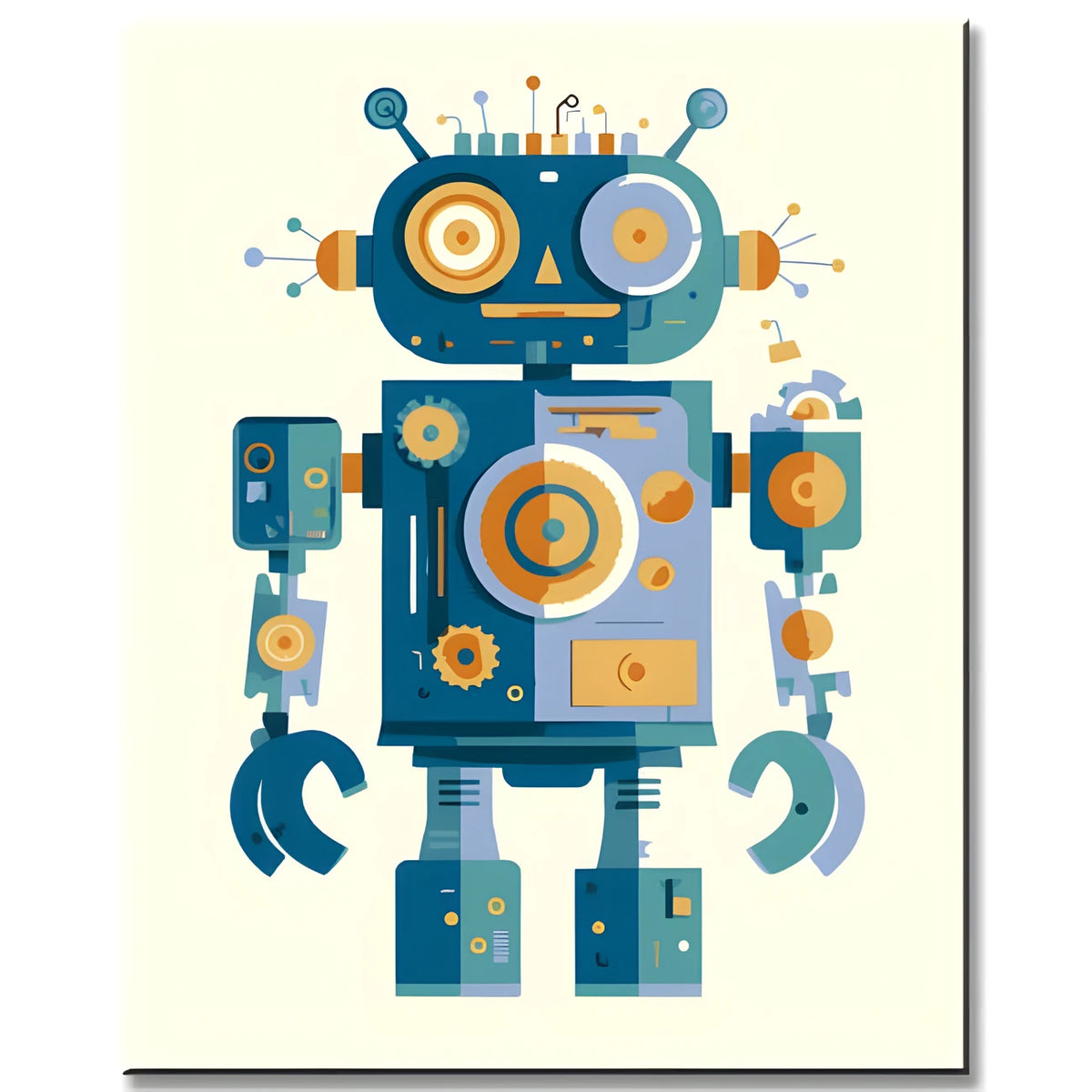 Blue Toy Robot Paint by Numbers