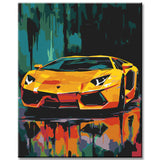 Exklusive Pop-Art Leinwandkunst – Ausdrucksstarke Automobil-Wandbilder, 4 parts