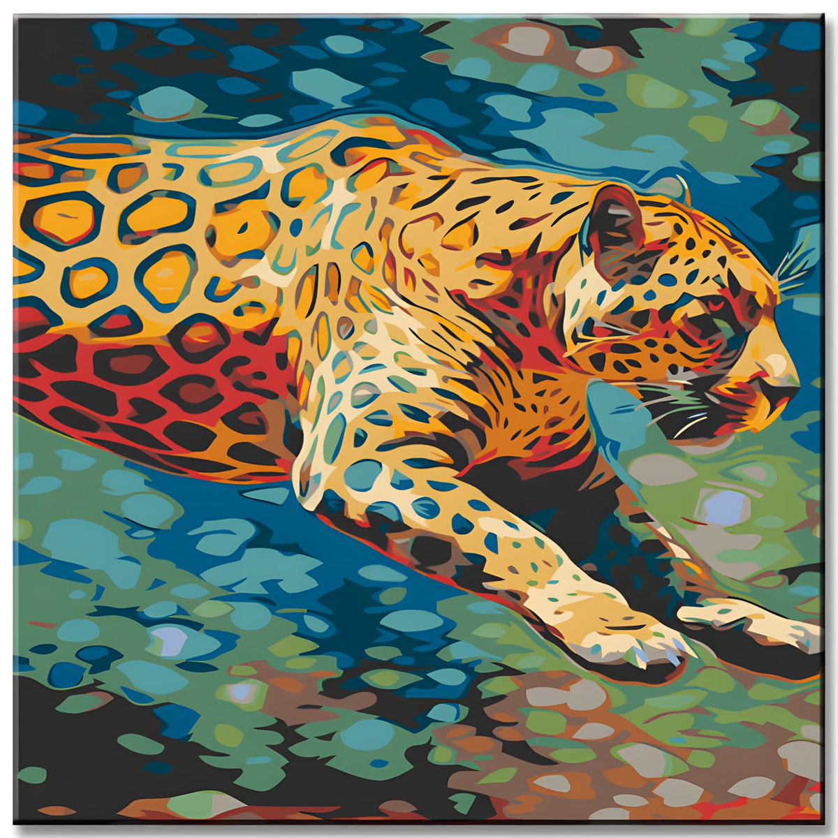 Painting by Numbers Leopard Hunting