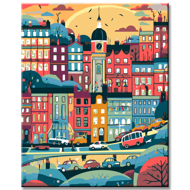 Painting by Numbers Illustration London City Panorama