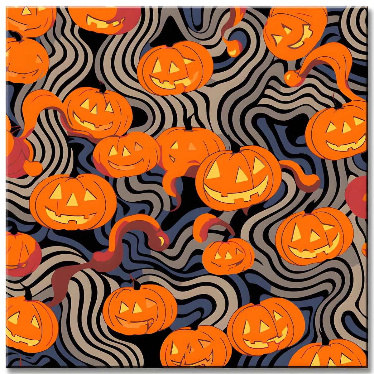 Paint by Numbers Halloween Pumpkin Faces