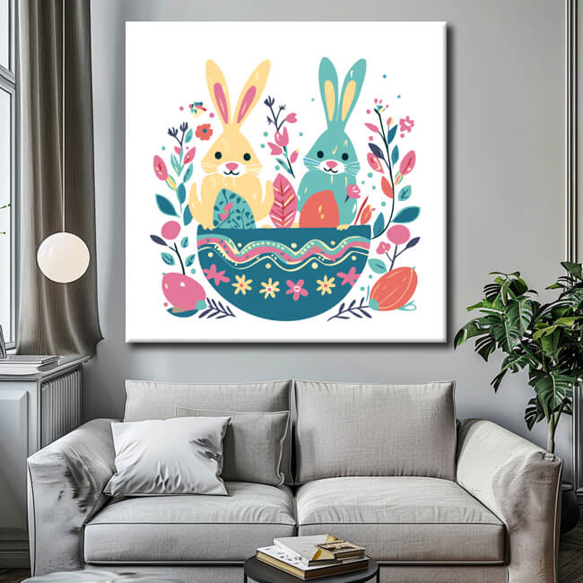 Paint by numbers Easter painting