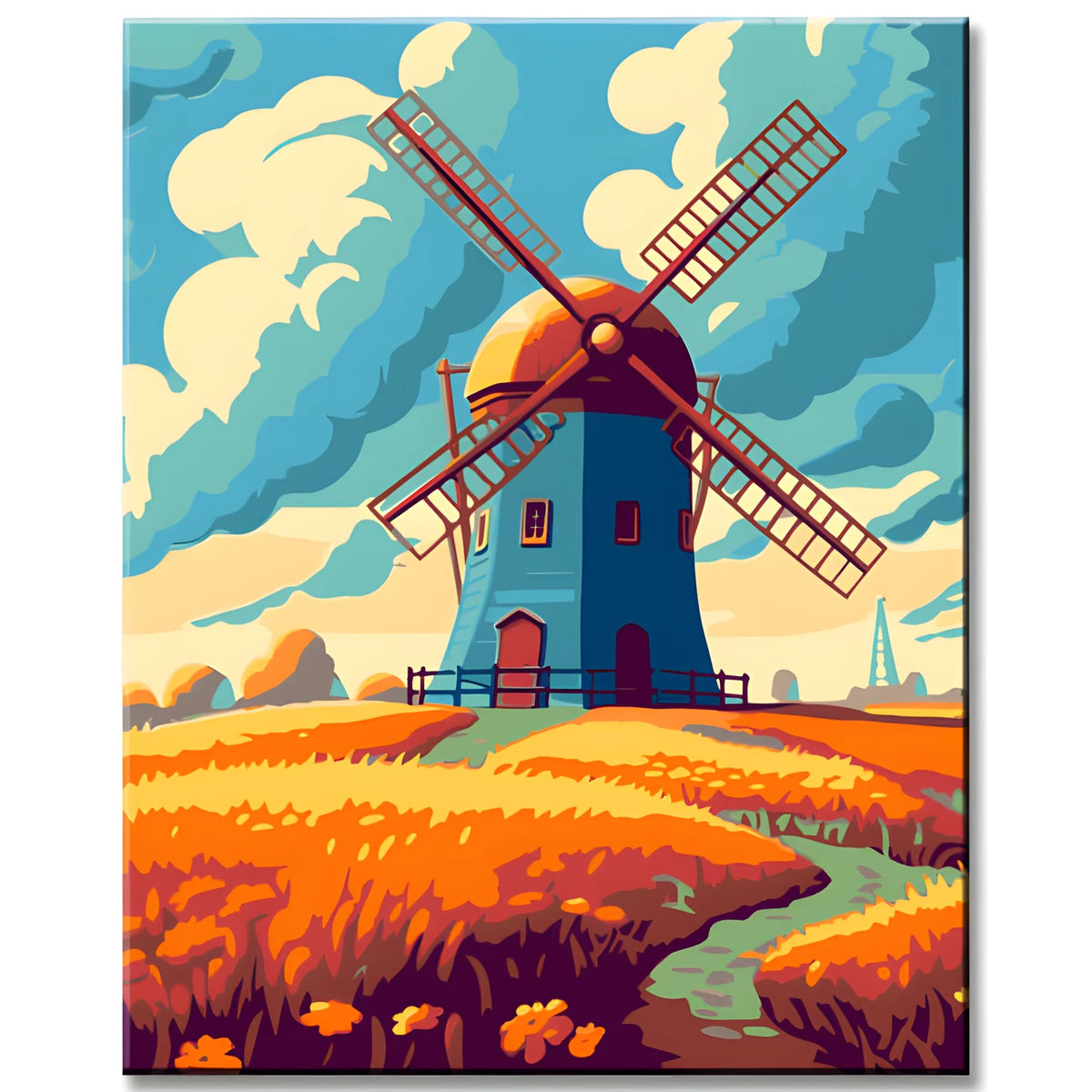 Painting by Numbers for Children Windmill