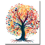 Paint by Numbers Colorful Tree Painting