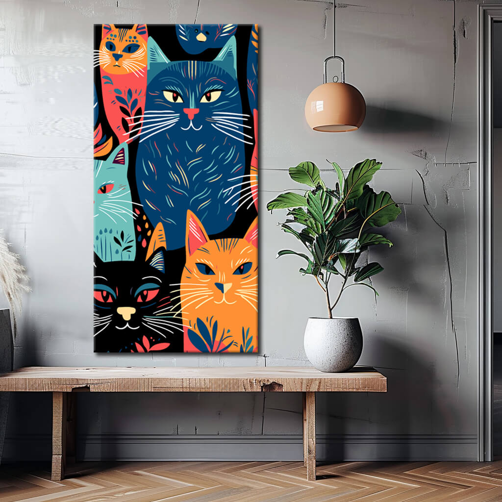Painting by numbers illustration 3 cats