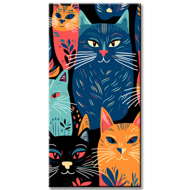 Painting by numbers illustration 3 cats