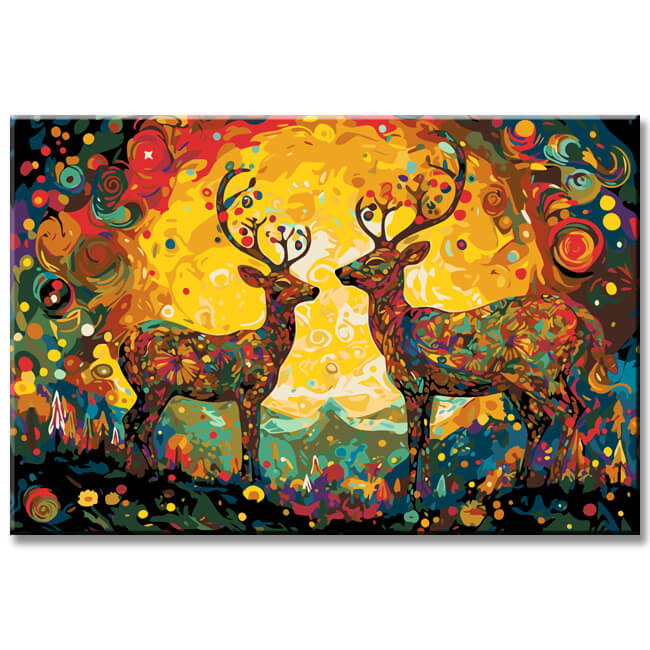 Two deer painting by numbers - shipping from DE