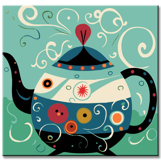 Tea kettle - painting by numbers