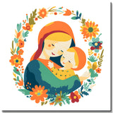 Painting by Numbers Illustration Woman with Child