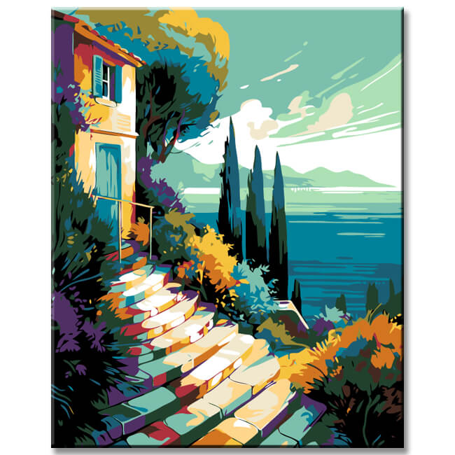 Paint by Numbers Painting House by The Sea